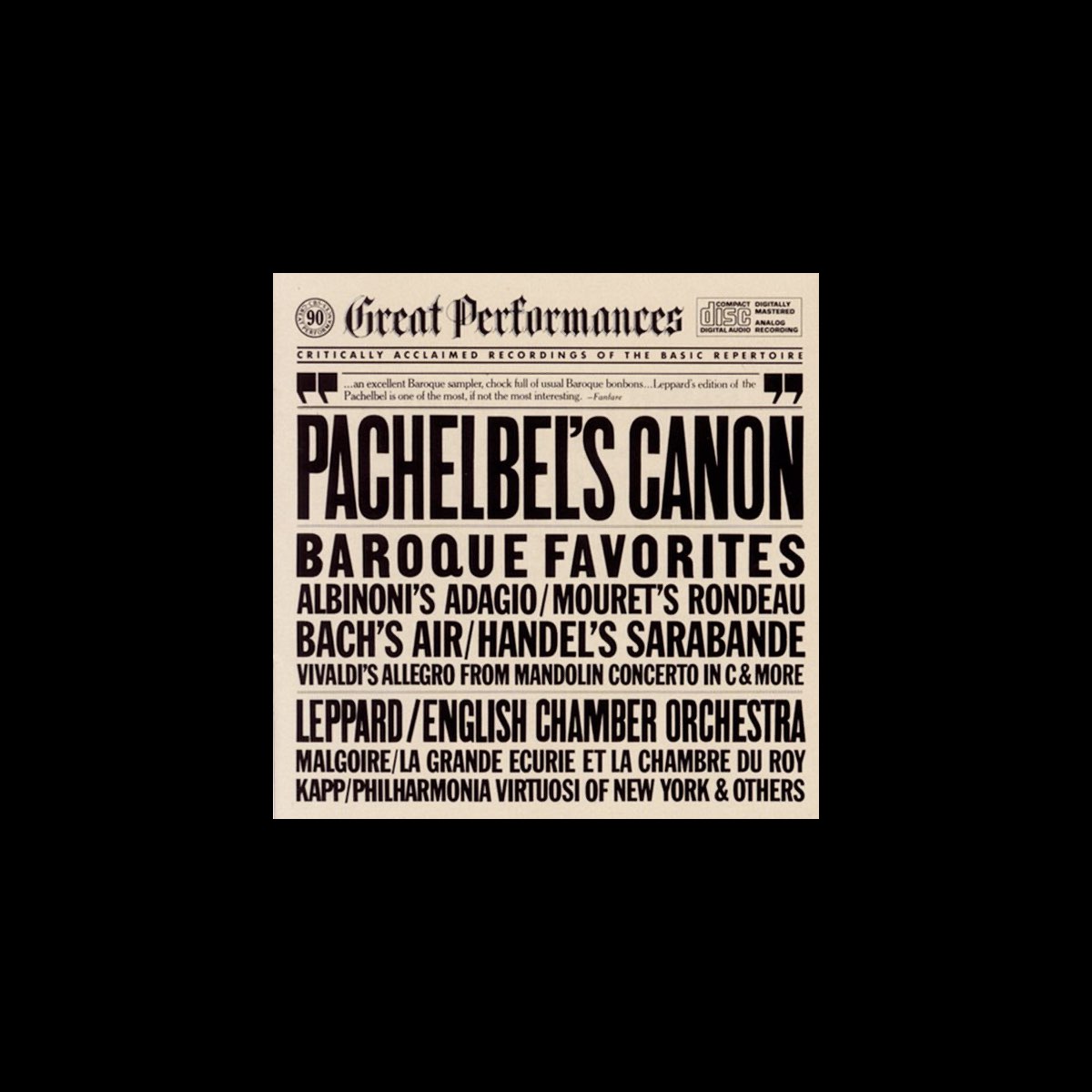 Great Performances Baroque Favorites Pachelbel s Canon 英國室內樂團 尚