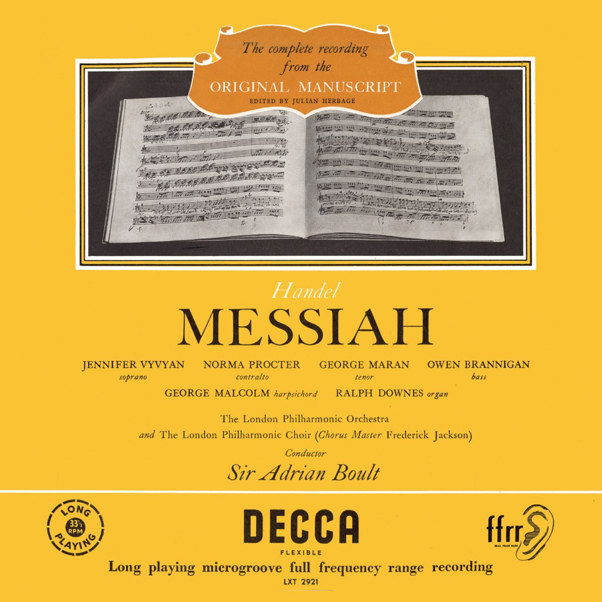 Handel Messiah Adrian Boult The Decca Legacy Ii Vol Album