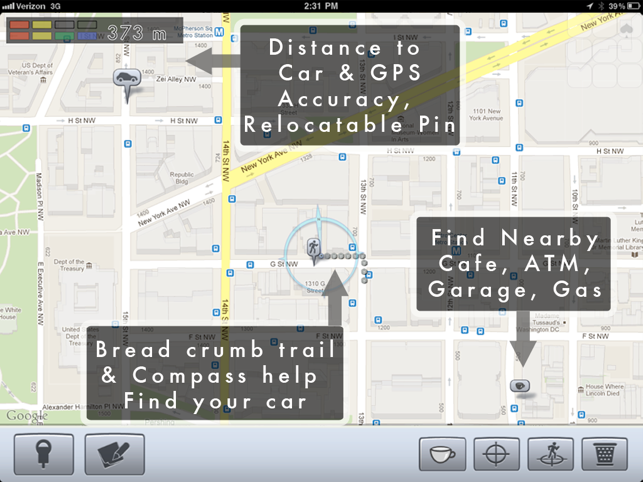 ‎Honk - Find Car, Parking Meter Alarm and Nearby Places Screenshot