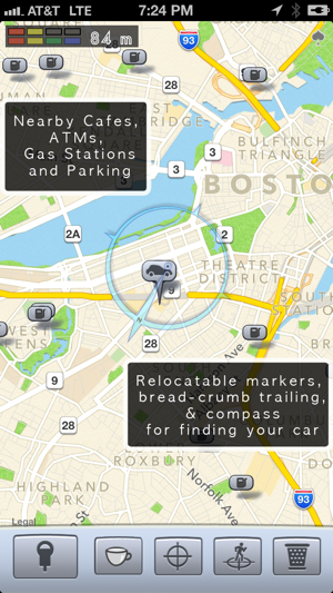 ‎Honk - Find Car, Parking Meter Alarm and Nearby Places Screenshot