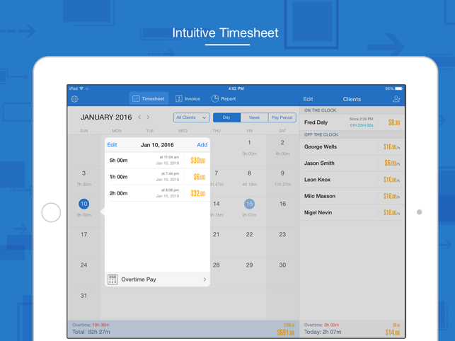 ‎Hours Keeper Pro - Timesheet, Tracking & Billing Screenshot