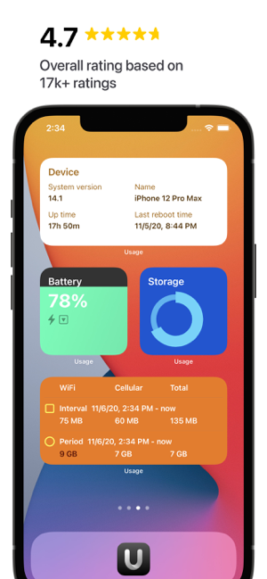 ‎Usage Widgets Screenshot