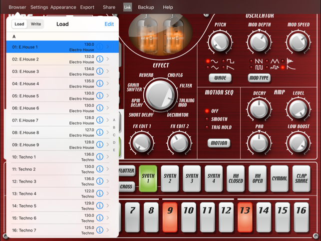 ‎KORG iELECTRIBE for iPad Screenshot