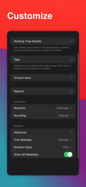 ‎WorkTimes - Hours Tracker Screenshot