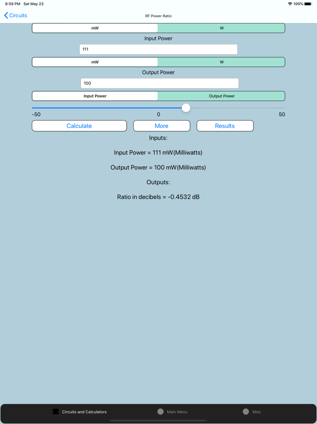 ‎Electronics Circuit Calculator Screenshot