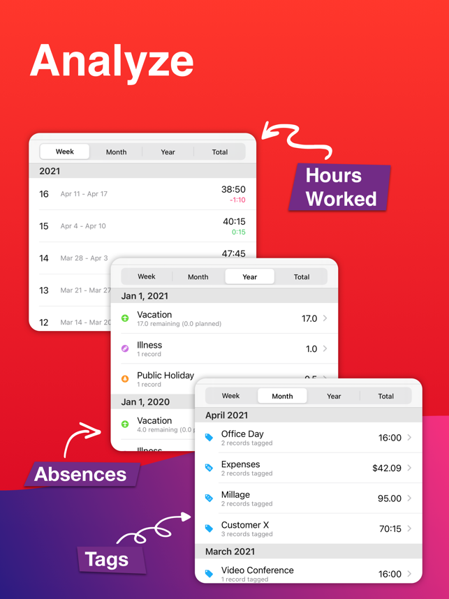 ‎WorkTimes - Hours Tracker Screenshot