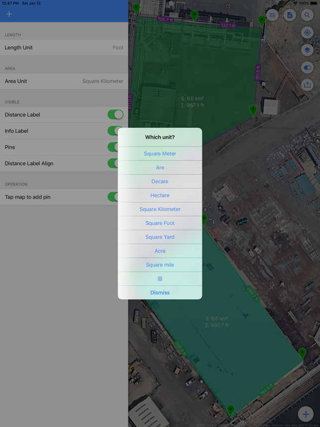 ‎Planimeter Pro for map measure Screenshot