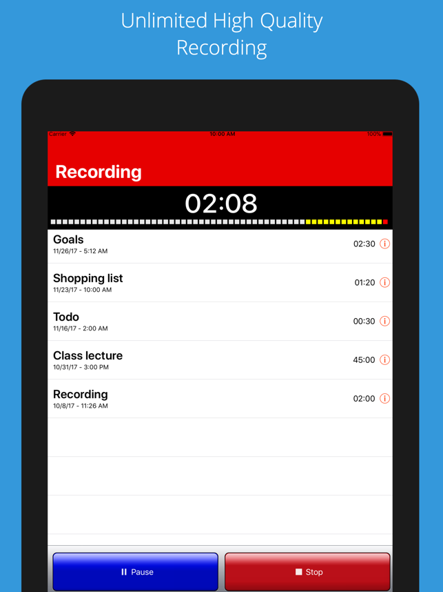 ‎iRecorder Pro Audio Recorder Screenshot