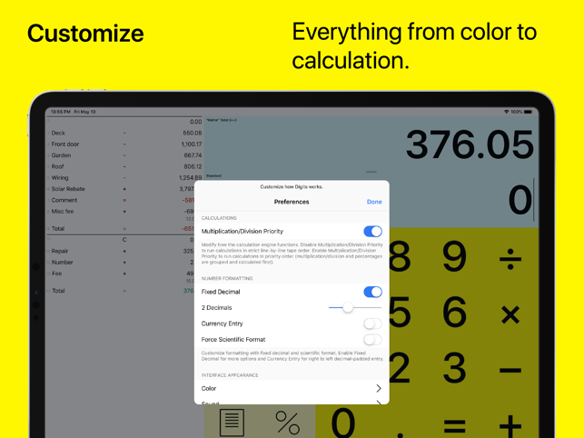 ‎Digits Tape Calculator Screenshot