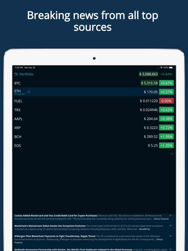 ‎HODL Real-Time Crypto Tracker Screenshot