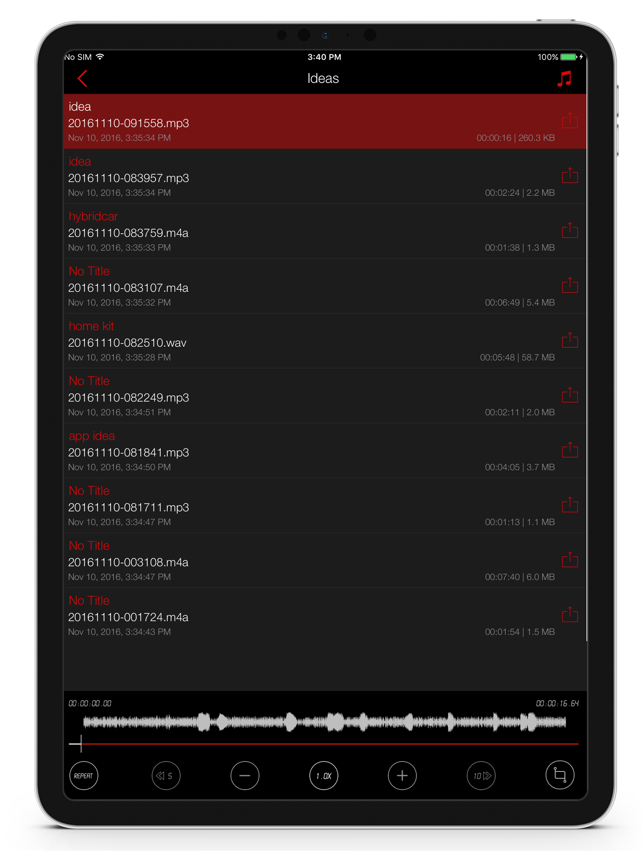 ‎Awesome Voice Recorder PRO AVR Screenshot