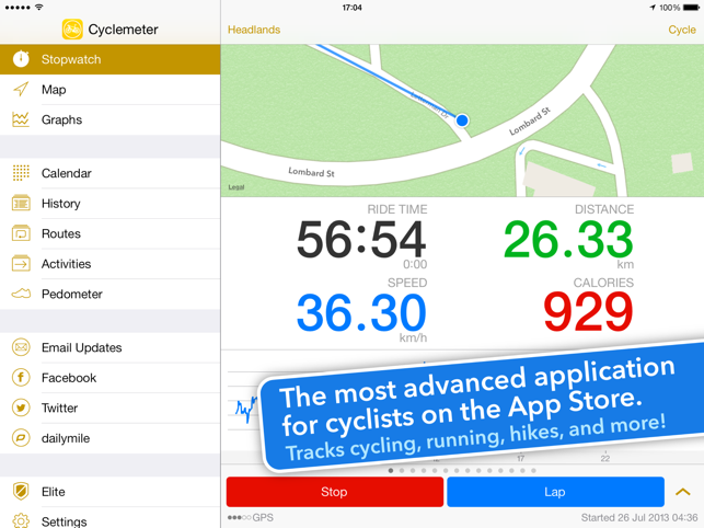 ‎Cyclemeter Cycling Tracker Screenshot