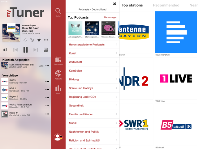 ‎myTuner Radio App Deutschland Screenshot