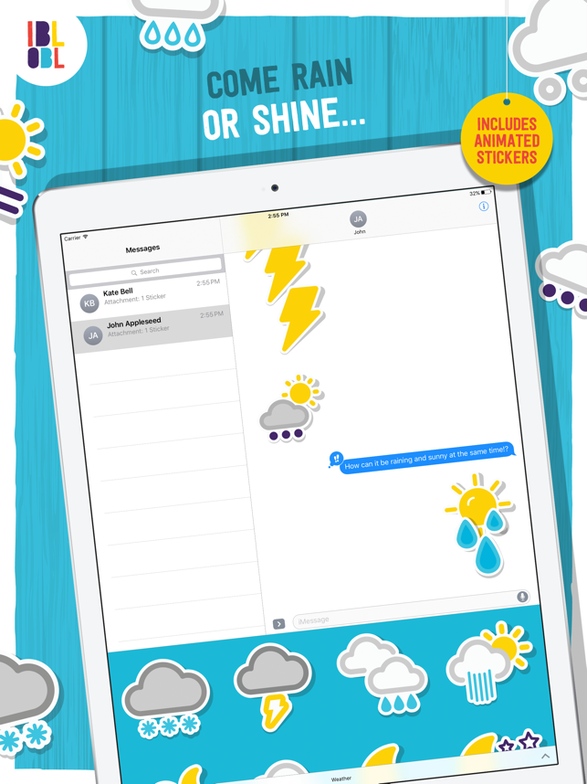 ‎Ibbleobble Weather Stickers for iMessage Screenshot