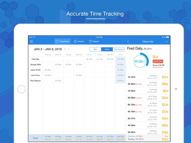 ‎Hours Keeper Pro - Timesheet, Tracking & Billing Screenshot