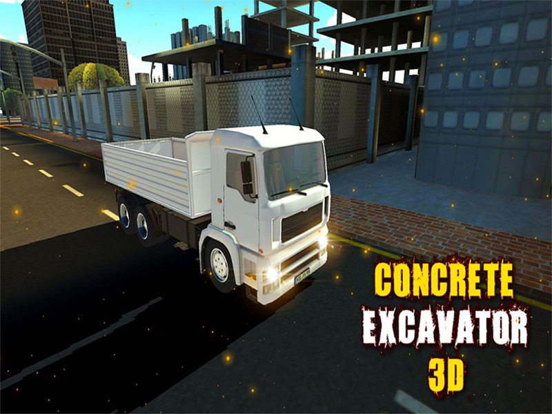 concrete excavator & rock transporter truck games