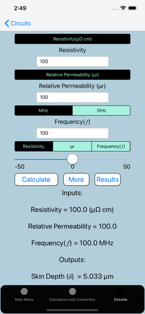 ‎Electronics Circuit Calculator Screenshot