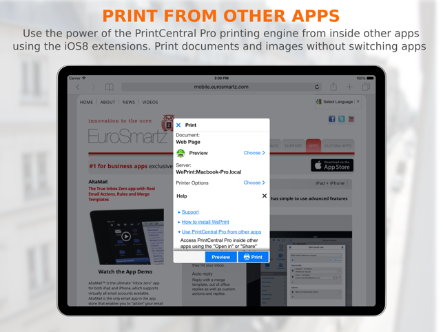 ‎PrintCentral Pro Screenshot