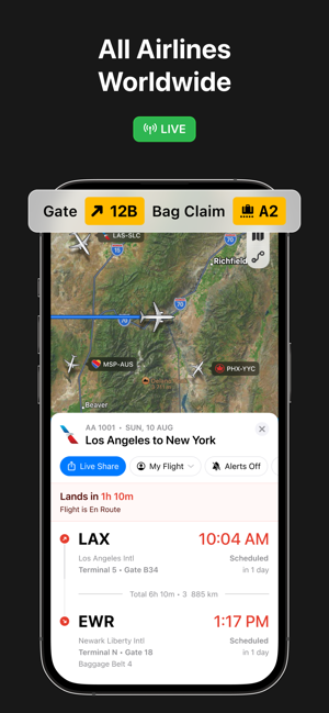 ‎Flighty – Live Flight Tracker תמונות מסך