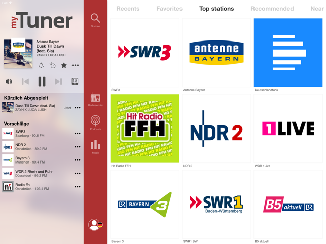 ‎myTuner Radio App Deutschland Screenshot