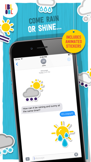 ‎Ibbleobble Weather Stickers for iMessage Screenshot