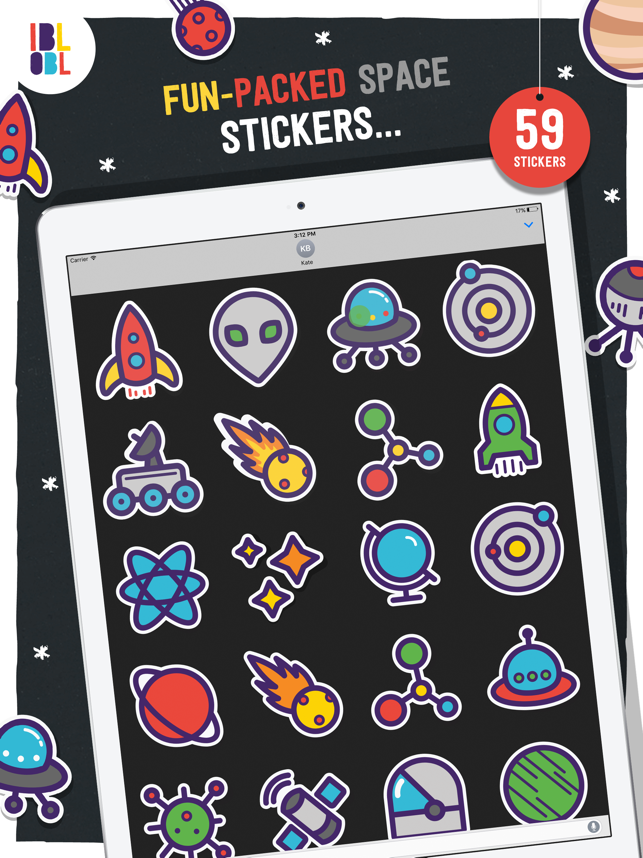 ‎Ibbleobble Space Stickers for iMessage Screenshot