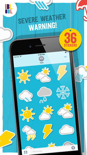 ‎Ibbleobble Weather Stickers for iMessage Screenshot