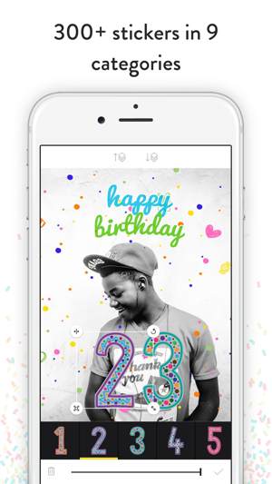 ‎Birthday Stickers - Frames, Balloons and Party Decor Photo Overlays Screenshot