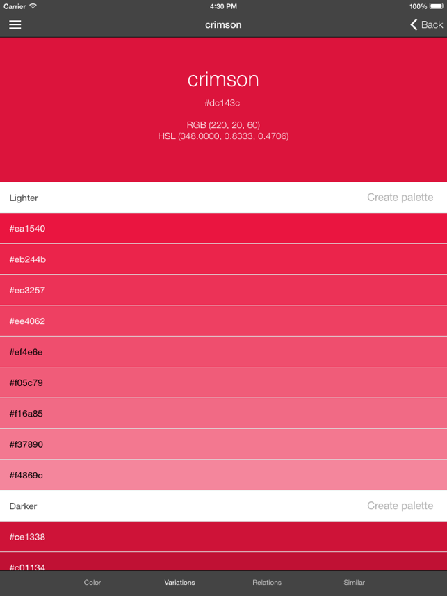 ‎Colore: explore and choose colors, for design and fun Screenshot