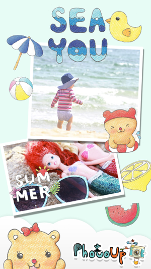 ‎PhotoUp - Cute Stamps Frame Filter photo decoration Screenshot