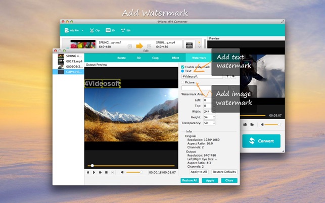 ‎4Video MP4 Converter - MOV/AVI Screenshot