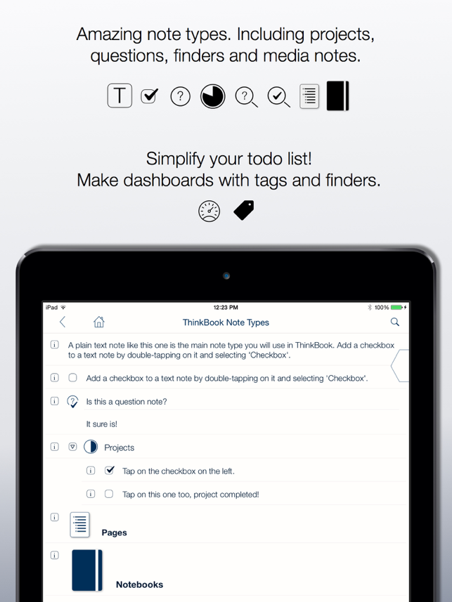 ‎ThinkBook - Todos, Notes, Projects, Outlines Screenshot