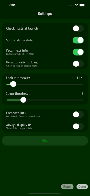 ‎RBL Status Screenshot