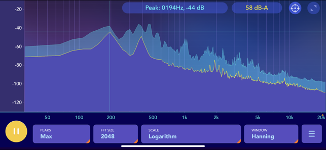 Audio spectrum analyzer EQ Rta Screenshot