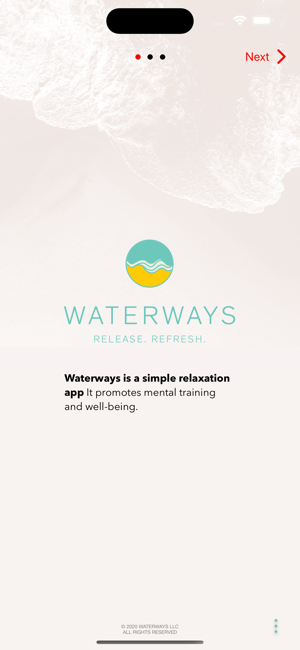 Waterways Relaxation App Screenshot