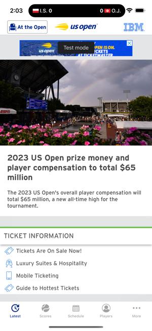 ‎US Open Tennis Championships Screenshot