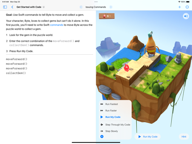 ‎Swift Playgrounds תמונות מסך