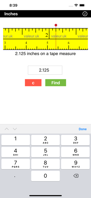 Tape Measurements Screenshot