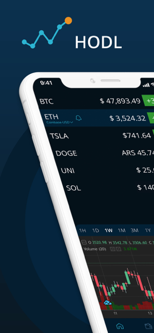 ‎HODL Real-Time Crypto Tracker Screenshot