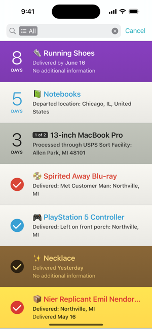 ‎Deliveries: a package tracker Screenshot