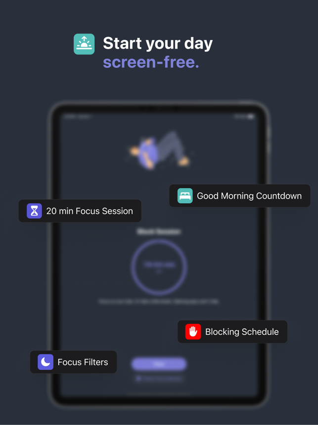‎one sec | screen time + focus תמונות מסך