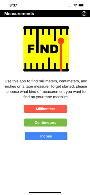 Tape Measurements Screenshot