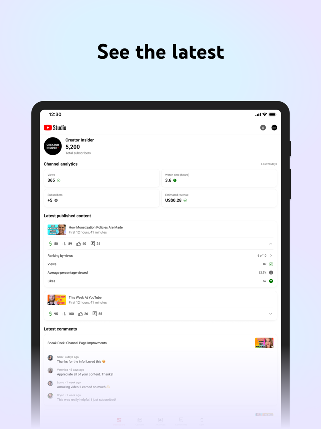 ‎YouTube Studio Screenshot