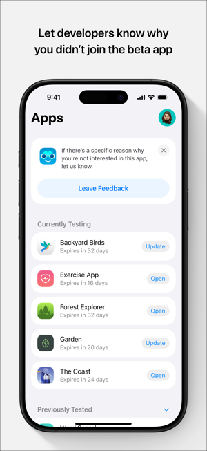 TestFlight Screenshot