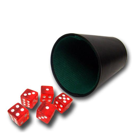 dice in cup