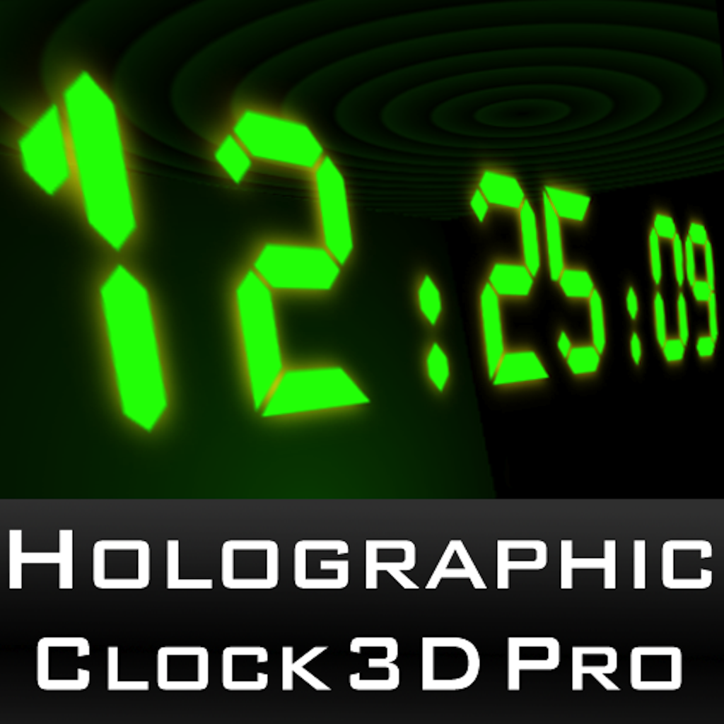 HoloClock3D Pro - a 3D holographic alarm clock icon