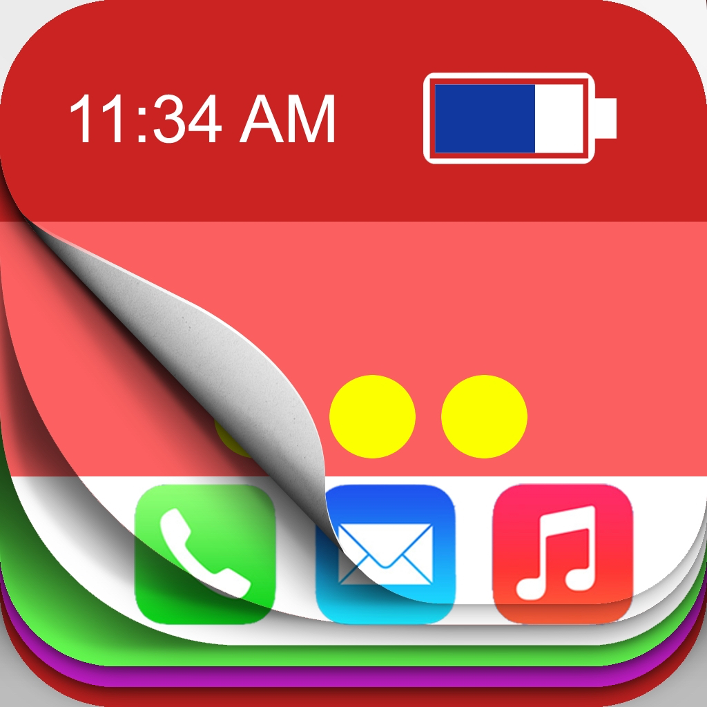 Color Status Bar & Dock & Battery Colors Custom Top Bar Overlays for