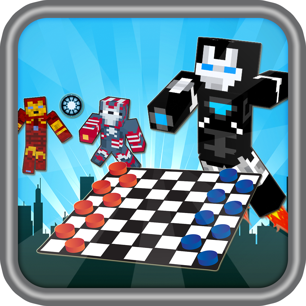 Iron Blocks 3D Hero Checkers - Man & Boy Strategy Wars icon