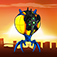 Giant robots destroy cities and burn humans, tanks and helicopters with deadly lasers