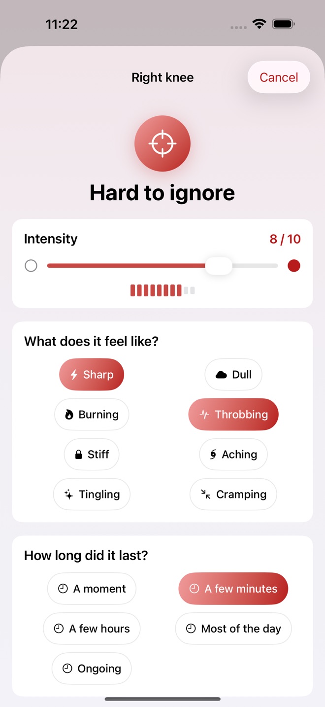 AcheMap: Pain Diary screenshot 2